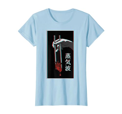 Aesthetic Vaporwave Japanese Futurism Tee Anime Retro Hentai T-Shirt, Women, Baby Blue, Small