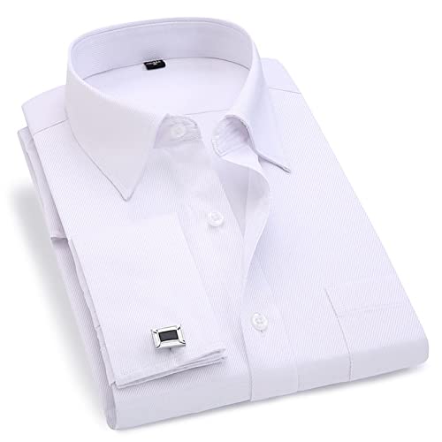 Kelsiop Men's French Cufflinks Business Dress Shirt Long Sleeve3