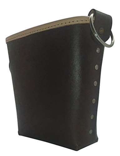 Leather Gold 3875-CHOC Bolt Bag with 2 Spud Wrench Holders, Wide Mouth | Ironworker Bolt Bag | Premium, Ultra Durable Buffalo Leather | Commercial Grade Sliding Tool Belt Accessory | Medium Size Pouch