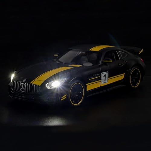 Image of Invite Enterprise 1:24 Diecast Model Alloy Mrcedes AMG GTR Alloy Metal Pull Back with 6 Openable Doors & Sound Light Toy car for Kids Best Gift Toys for Kids Boys (Black)