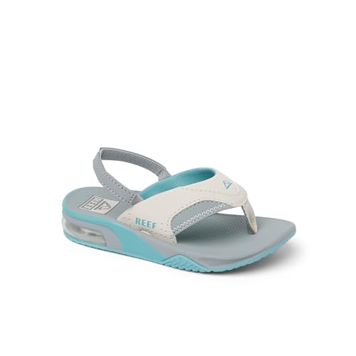 REEF Boys Sandals, Toddler/Little Kid Fanning, Tan/Grey/Blue, 5 - image 2
