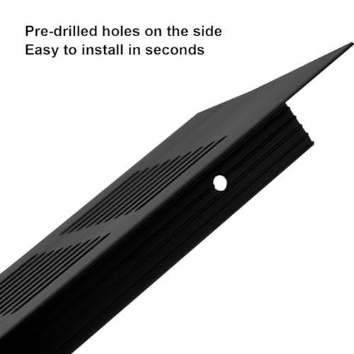 2Pcs Black 80mm x 400mm Aluminum Alloy Kitchen Air Vent Grille Cover Cupboard Vents Fridge Vent Louvred Wall Vent Grille Wardrobe Vents with Screw