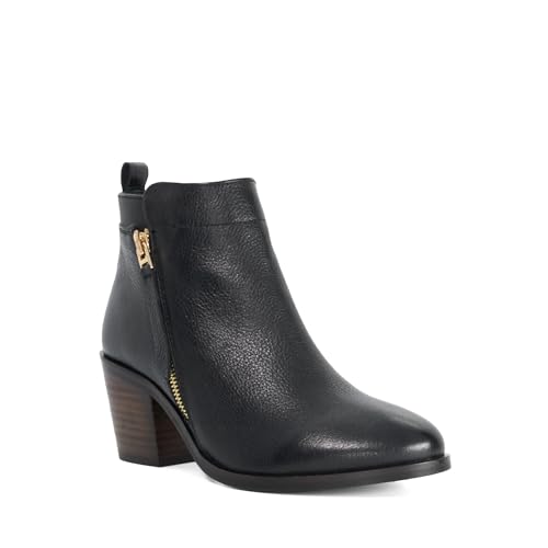 Image of Dune London Ladies PAICING Wide Fit Block Heel Side Zip Boots Size UK 4 Ankle Boots