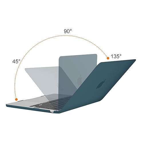 MOSISO Compatible with MacBook Air 13.6 inch Case 2022 2023 Release A2681 M2 Chip Liquid Retina Display Touch ID, Plastic Hard Case&Keyboard Skin&Screen Protector&Type C Adapter 2 Pack, Teal Green