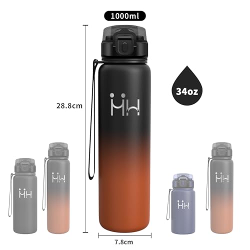 Japoria Borraccia Termica 1 Litro Con Cannuccia, Borraccia Acciaio Inox, Senza Bpa, Capienza Grande, Thermos Per Giornate Intere, Campeggio E Palestra, Scuola, Gimnasio - 6