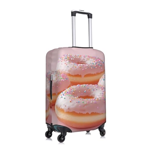 Pink Donuts Dessert Elastic Travel Luggage Cover, Washable Spandex Suitcase Protector, Anti-Scratch Fits 18-32 Inch3