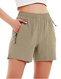 Nomolen Women's 5" Hiking Cargo Shorts Quick Dry Lightweight Athletic Outdoor Shorts for Workout wit
