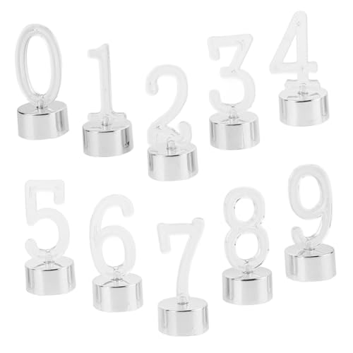 Homoyoyo 10pièces Chiffres Lumineux Bougie LED Décorative Anniversaire Lampe sans Fumée ni Flamme Lot