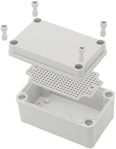 YETLEBOX Waterproof Electrical Box with Mounting Plate 130x80x70mm, IP67 Junction Box Dustproof Plastic DIY Electric Project Enclosure Box Grey 5.1"x 3.1"x 2.8"