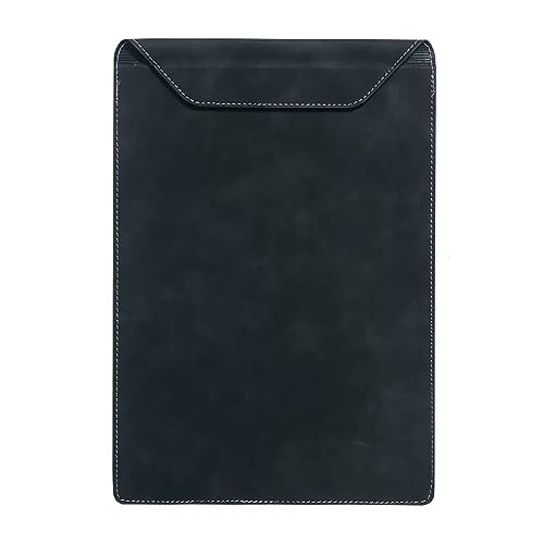 Dossier de signature en cuir A4 noir avec boucle magnétique élégante