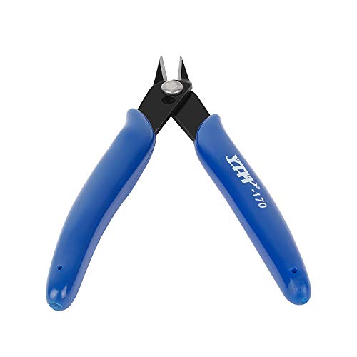 Professional Pliers Cutter Electronic Flush Wire Cutter Carbon Steel Cutting Nippers for Electrical Jewelry making (Blue)