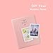 128 Pockets Mini Photo Album for Fujifilm Instax Mini 70 7s 8 8+ 9 11 25 50s 90, Polaroid Z2300, Polaroid PIC-300P Film Instant Camera & Name Card (Pink)