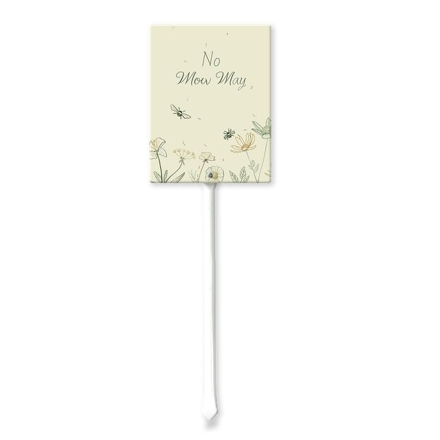Geroclonup No Mow May Sign with Metal Stake 4.6 x 6 Inches No Mow May Yard Sign No Mow Signs Aluminum ​Garden Signs Outdoor for Lawn Yard Garden Decor, Easy to Install