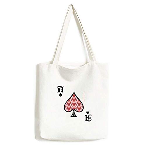 Sac à main Japon rouge et blanc à motif de vagues sac lavable en toile style poker pique
