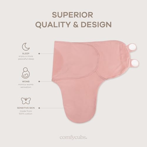 Comfy Cubs Easy Swaddle Blanket, 3 Pk S Velcro Swaddle Blush Mauve Mulberry — view 2