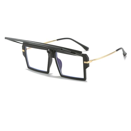 Lunettes de soleil léopard une pièce avec système à rabat amovible punk