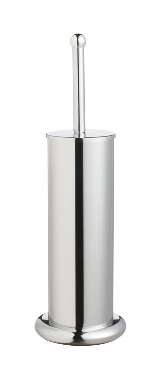 WENKO 15069100 Toilet Brush Rondo - Chrome Plated Metal, 12.5 x 41 x 12.5 cm, Chrome