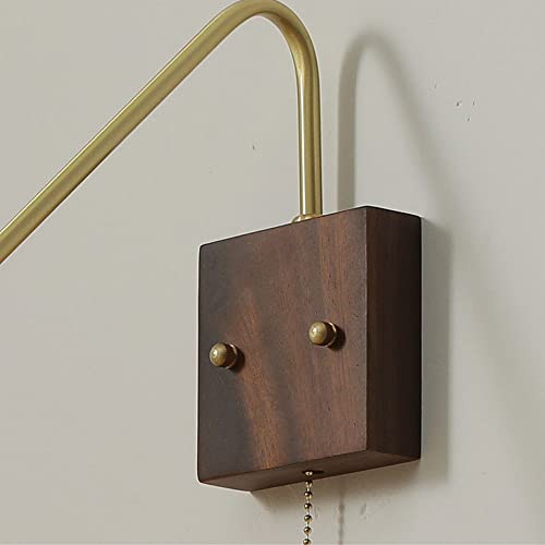 Lámparas de pared de vidrio y latón retro E27 con interruptor interior de 1 luz ajustable 6