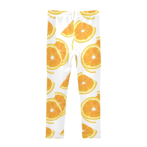 Sliced Orange Girls Leggings,Workout Leggings for Girls Toddler Athletic Legging Size for 3-10T2