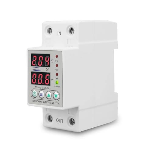 Relé protector ajustable contra sobretensión con pantalla dual y corte rápido de 100A