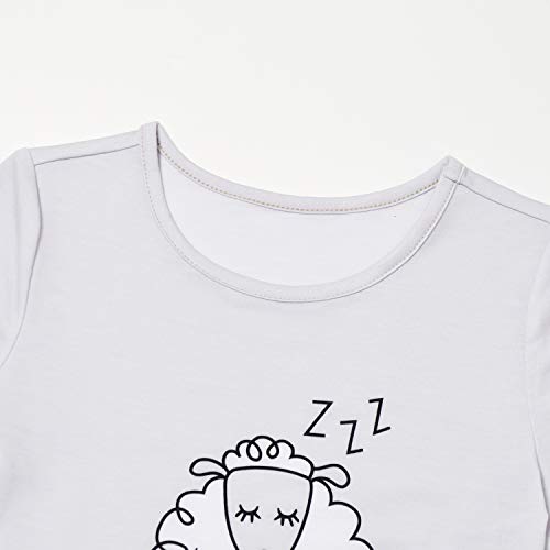 Image of Mirawise Girls 3 Pc Pajamas Sleepwear Cotton Pjs Clothes Set 4-13 Years