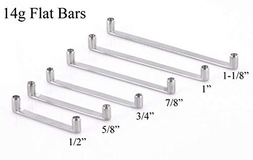 Painful Pleasures 14G Internally Threaded Flat Titanium Surface Barbell With 2Mm Rise -11Mm ~ 7/16" #TOP4