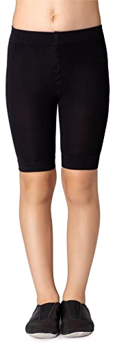 NOQ Pantalones Cortos hasta la Rodilla para niñas Debajo de la Falda, Mallas para Ciclismo, Pantalones Escolares de Baile por Encima de la Rodilla, Edad 4-8 años, Nero