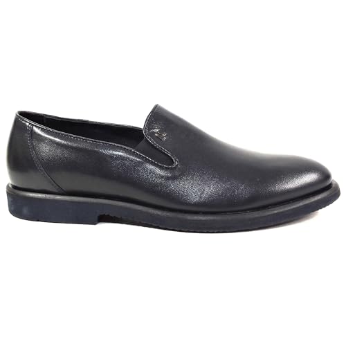 Men's Navy Blue Leather Comfort Loafers, Size 43 EU4