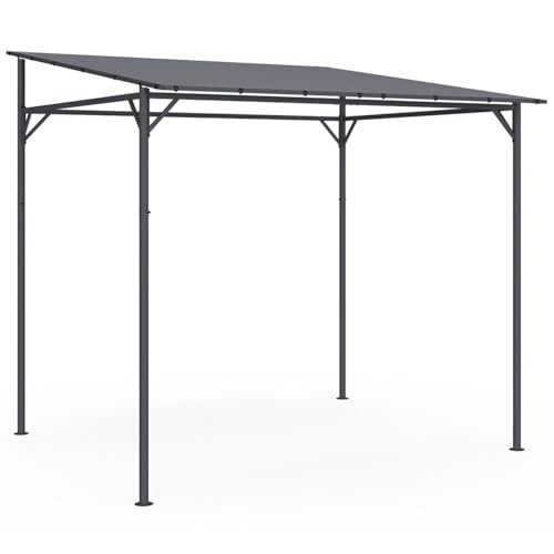 IDMarket - Pergola adossée 4 Pieds 2,3 x 2,4 M tonnelle de Jardin en Acier avec Toile Gris Anthracite