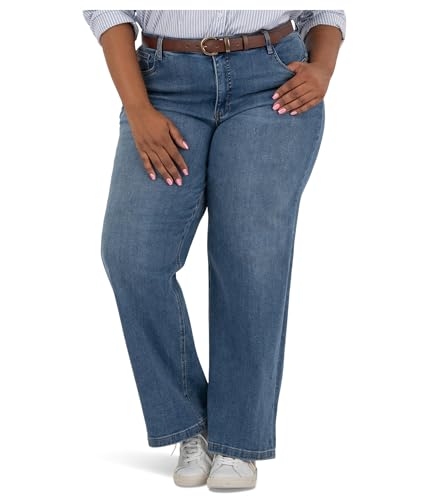 KUT from the Kloth Women's Plus Jean High Rise Wide Leg Clean Hem