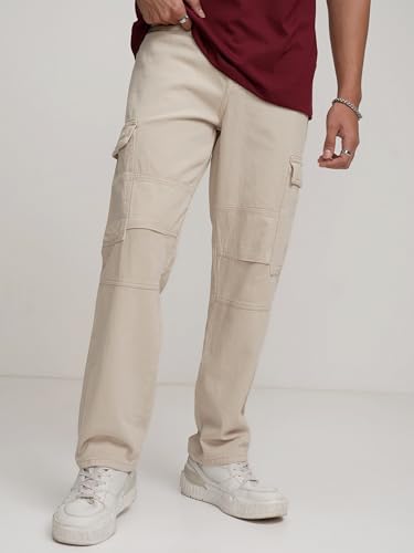 Image of Highlander Men's Regular Fit Cargo Pocket Jeans | Clean Look | Cotton Comfort | Utility Style