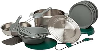 Stanley Adventure Full Kitchen Basecamp Camping Cooking Set 3.5L - 11 Piece Camp Cook Set - Outdoor Cook Set - Stainless Steel Pot with Vented Lid - Cookware for Backpacking, Hiking and Camping