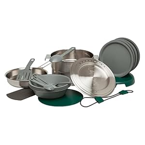 Stanley Adventure Full Kitchen Basecamp Camping Cooking Set 3.5 Litres – 21 Piece Camping Cookware – Stainless Steel Pot with Air-Permeable Lid – Cooking Set for Backpacking, Hiking and Camping
