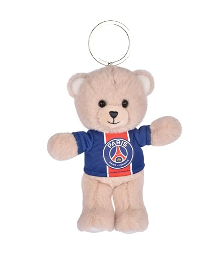 PSG - Porte-clés Ours Peluche - 15 cm - Licence Officielle Paris Saint-Germain - Mini Peluche Maillot Amovible - Accessoire PSG pour Enfants & Adultes...