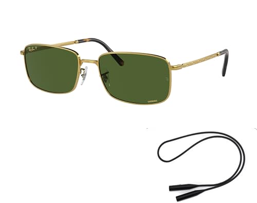 Ray-Ban RB3717 Sunglasses Bundle: RB 3717 9196P1 Legend Gold Polar Dark Green and Universal Anti-slip Silicone Leash2