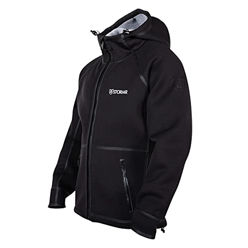 Stormr Men's Standard Typhoon Neoprene Waterproof Windproof Warm Comfortable Maneuverable Foul Weather Jacket, Black, Large #TOP2