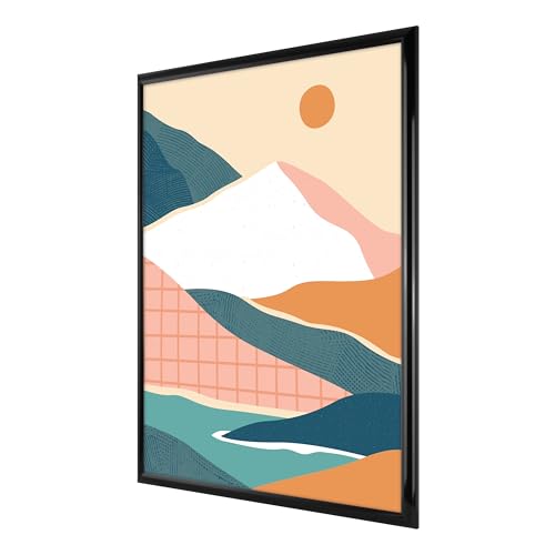 22x28 Wall Picture Frame Black Rounded Edge Profile Frame Durable Lightweight Photo Display Frame for Home Office Studio Art Decor & Wall Gallery Collage