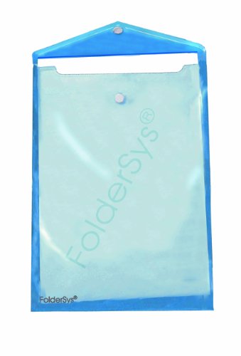 10 x Foldersys Dokumentenmappe A4 hoch PP Klettverschluss blau transpa