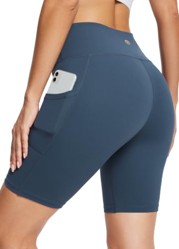 Image of baleaf Women's High Waist Biker Shorts with 3 Pockets