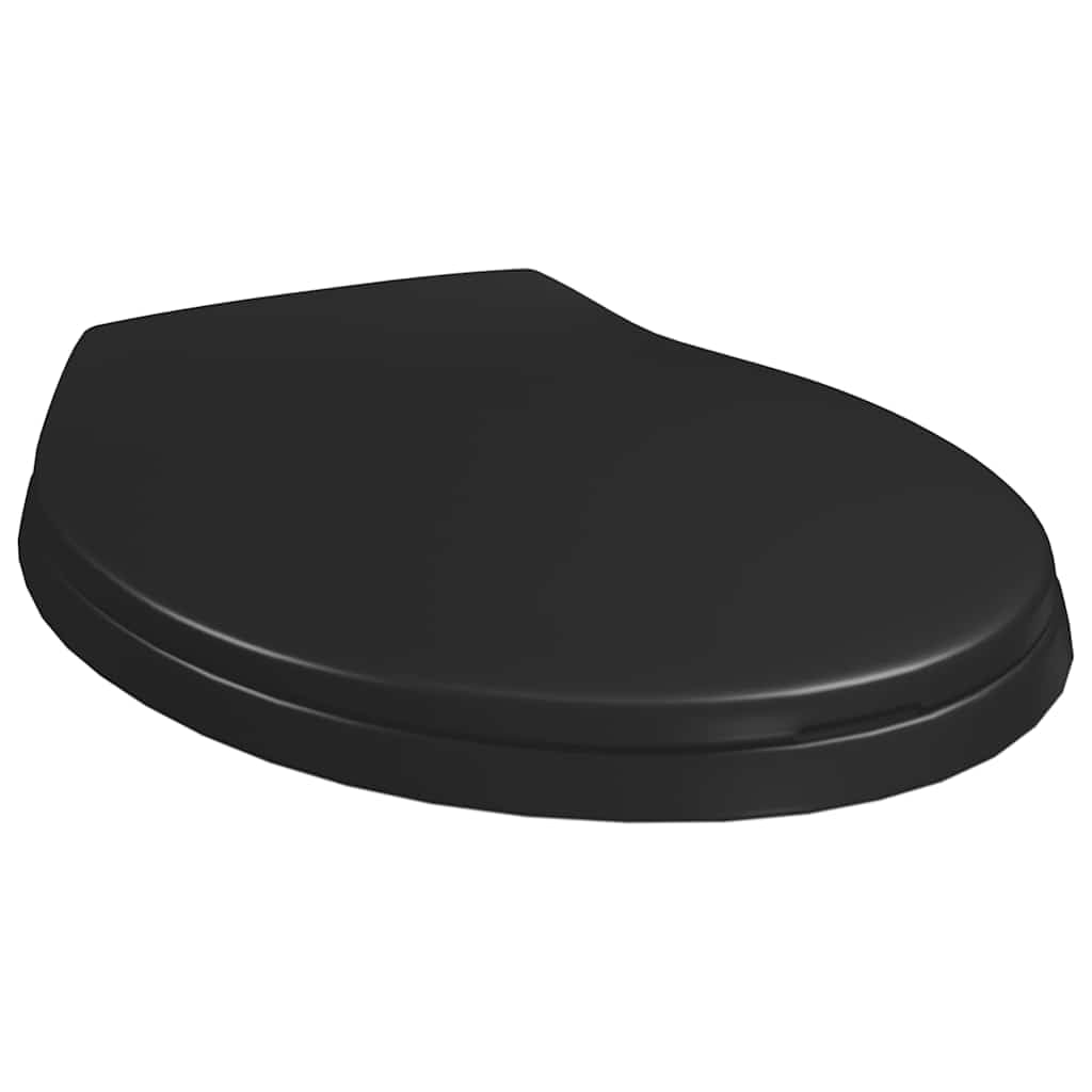 Deska sedesowa wolnoopadająca i Quick-Release w kolorze czarnym, wykonana z polipropylenu, 42,5 x 34 cm, idealnie dopasowana do WC dla gości i łazienki z funkcją Softclose i łatwe czyszczenie