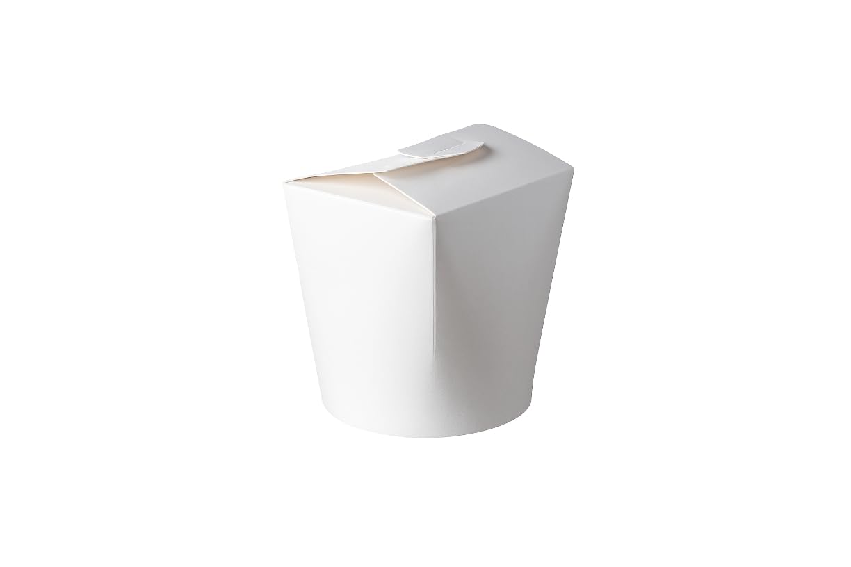 SMART Kartonowy Słoik 480/780/960ml - Kolor brązowy lub biały - jednorazowe pojemniki na makaron, dania na wynos - opakowania 50, 100, 500 sztuk - hermetyczne zamknięcie zintegrowane (biały, 780 ml
