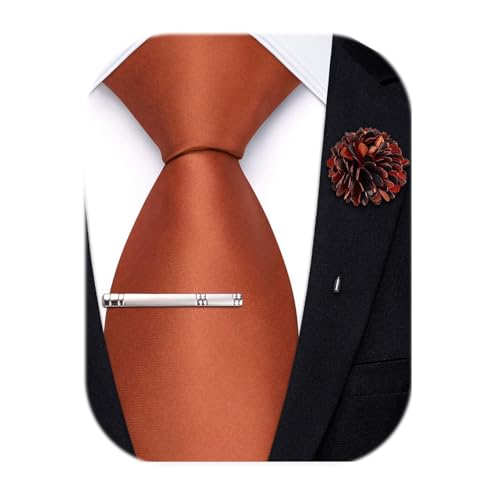 Image of Hi-Tie Men's Extra Long Solid Satin Tie Set 63 Inch /70 Inch Formal Necktie