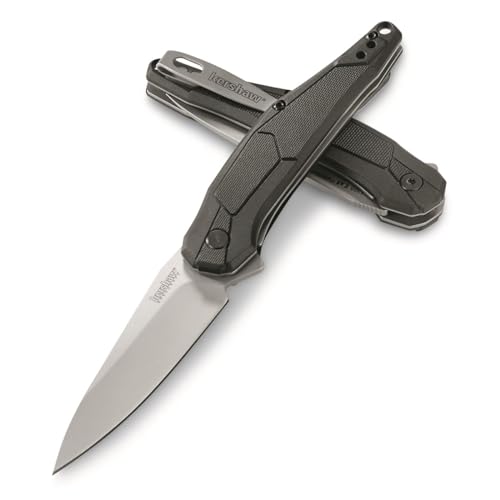 Kershaw Lightyear Pocket Knife, 3.125" 4Cr14 Steel Drop Point Blade, assisted opening, Liner Lock,Black