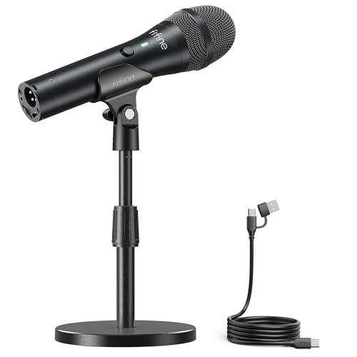 FIFINE USB/XLR Dynamic Microphone for Podcast Recording, Studio Handheld Mic with Desktop Stand for Vocal, Voice Over, Streaming, Black-AmpliTank TANK2