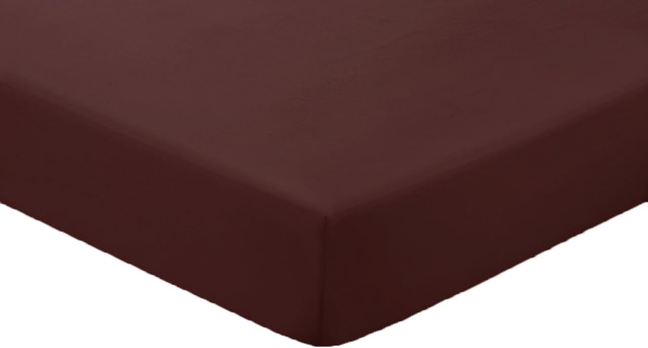 Amigozone Extra Deep 16"(40cm) Non Iron Percale Pollycotton Fitted Sheets (King, Chocolate)
