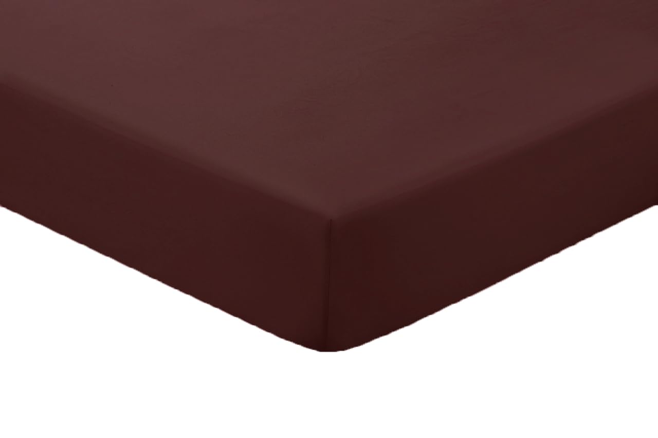 Amigozone Chocolate Extra Deep 16"(40Cm) Non Iron Percale Pollycotton Fitted Sheets (King, )