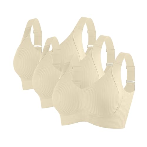 2 unidades, 3 piezas, sujetadores antiflacidez para mujer, venta en Reino Unido, brasier acanalado sin varillas, brasier acolchado ajustable para uso diario, ropa interior deportiva elástica para