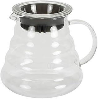 Jucoan V60 Coffee Server, 600ml(20oz) Glass Range Coffee Carafe, Heat Resistant Coffee Pot, Clear