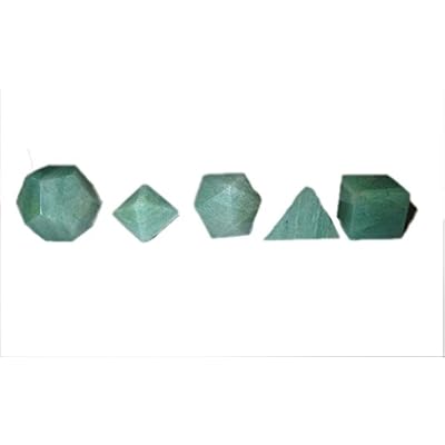 Jet Green Aventurine Sacred Geometry Sets Free Booklet jet International Crystal Therapy 5 Stone Platonic Solid Merkaba Star w/Velvet Pouch Attractive Cleansing Life