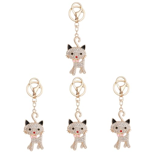 Porte-clés chat mignon anti-perte en alliage de zinc